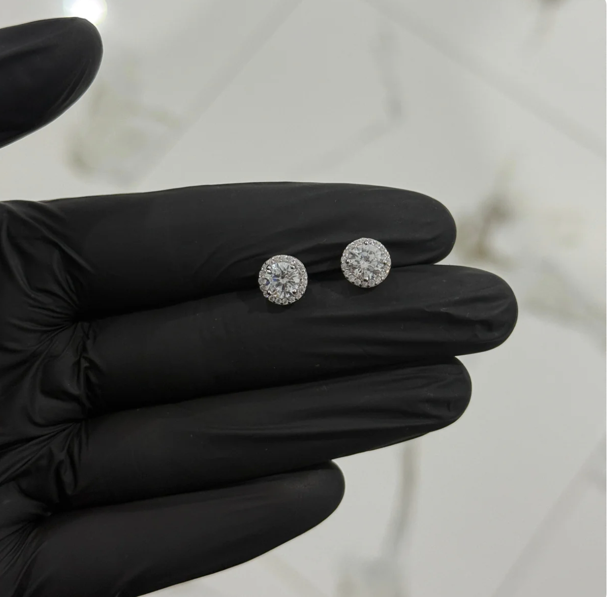 925 Sterling Silver 0.5/1/2 Carat Moissanite Earrings