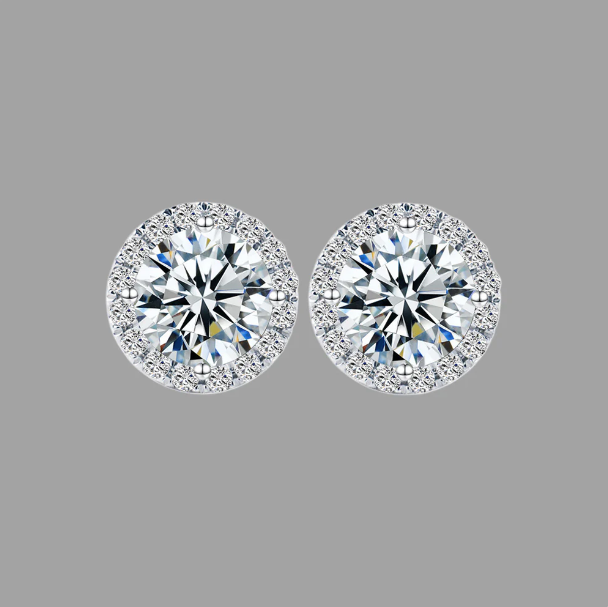 925 Sterling Silver 0.5/1/2 Carat Moissanite Earrings