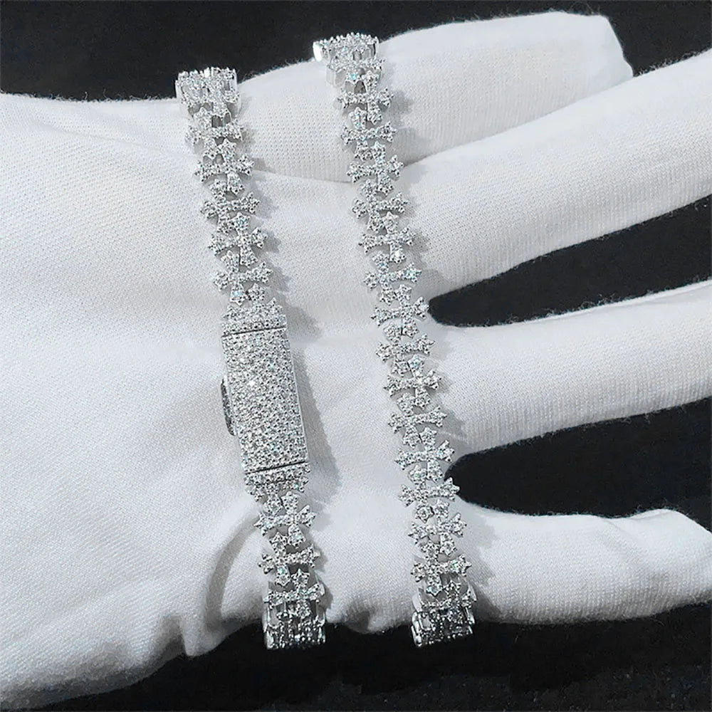 Iced Out CZ Cross Bracelet