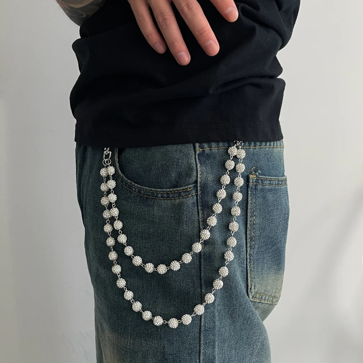 Iced Beaded Wallet Chain