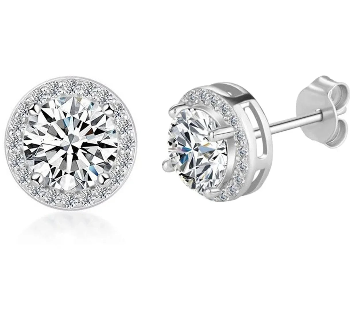 925 Sterling Silver 0.5/1/2 Carat Moissanite Earrings
