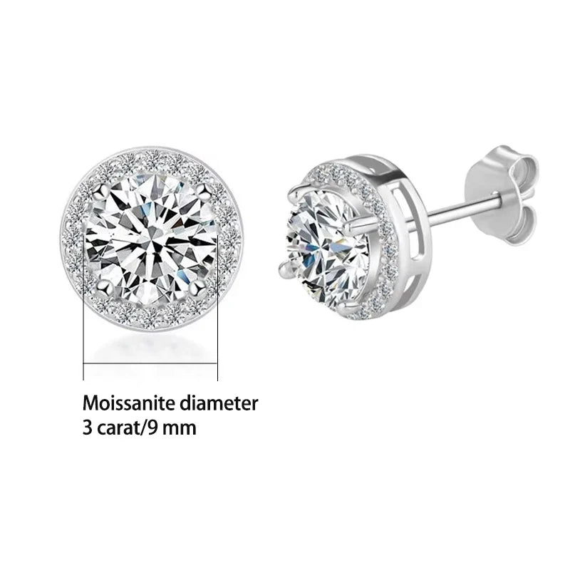 925 Sterling Silver 0.5/1/2 Carat Moissanite Earrings