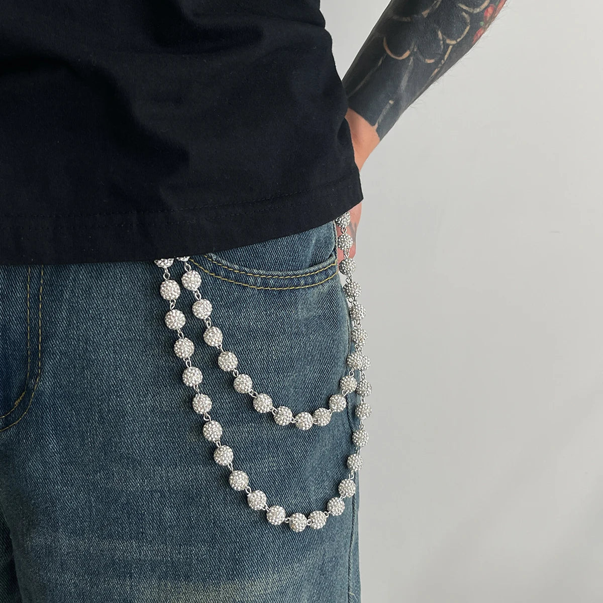 Iced Beaded Wallet Chain