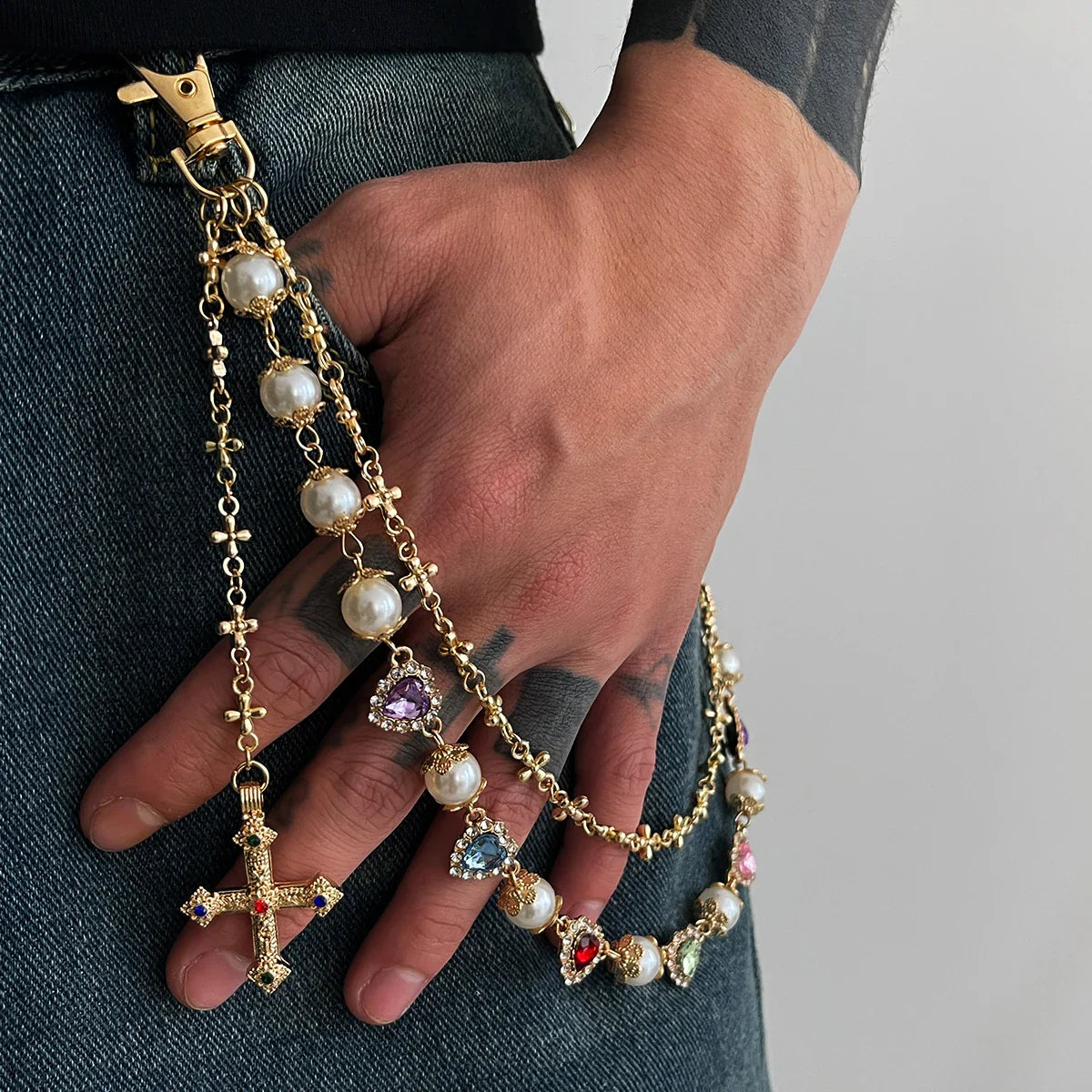 Cross Pearl Wallet Chain