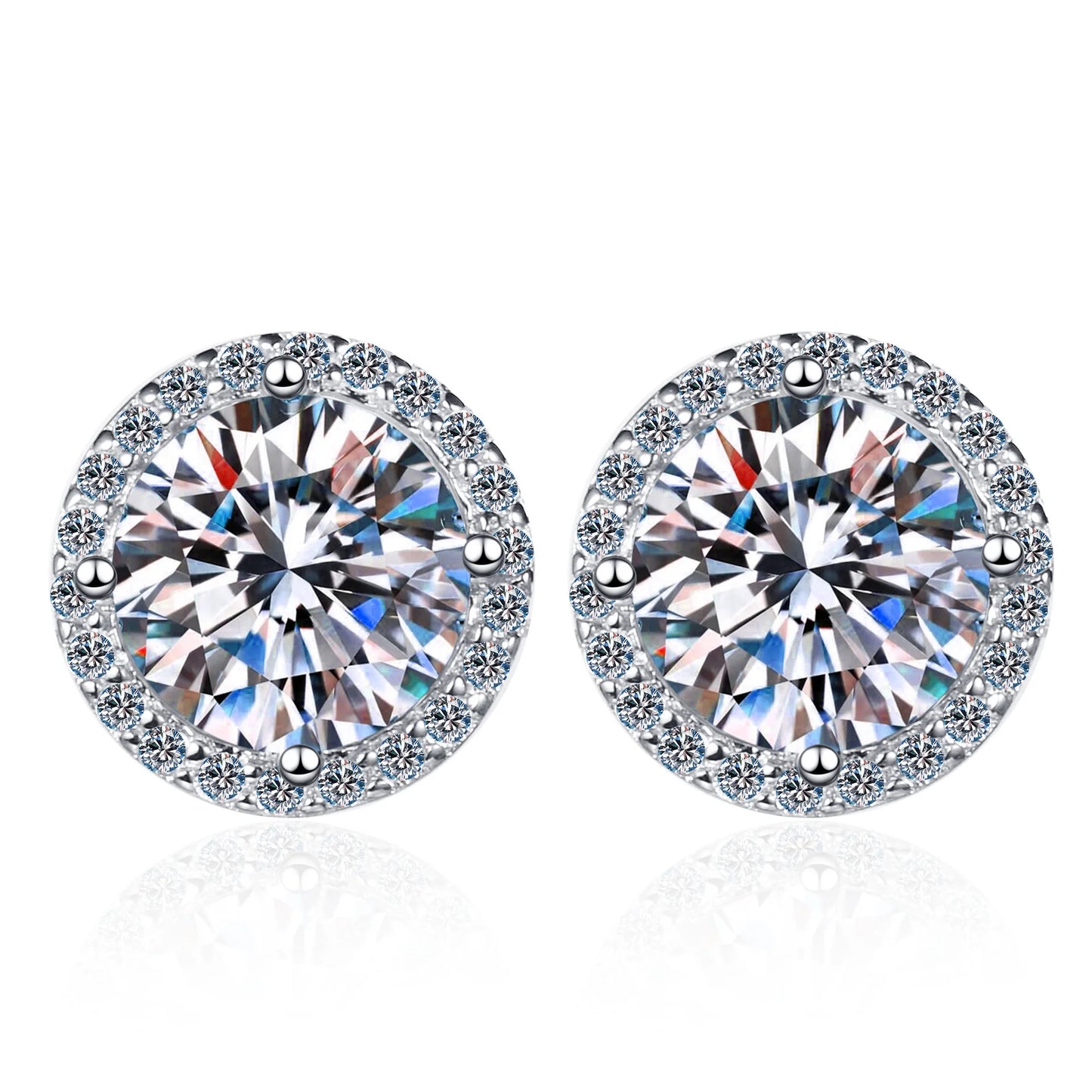 925 Sterling Silver 0.5/1/2 Carat Moissanite Earrings