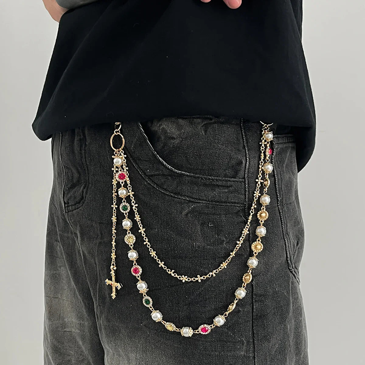 Cross Pearl Wallet Chain