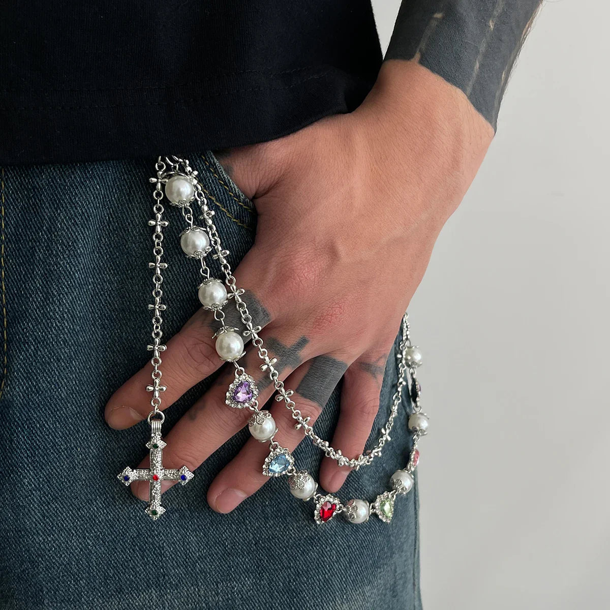 Cross Pearl Wallet Chain