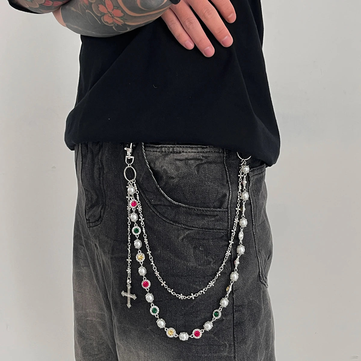 Cross Pearl Wallet Chain