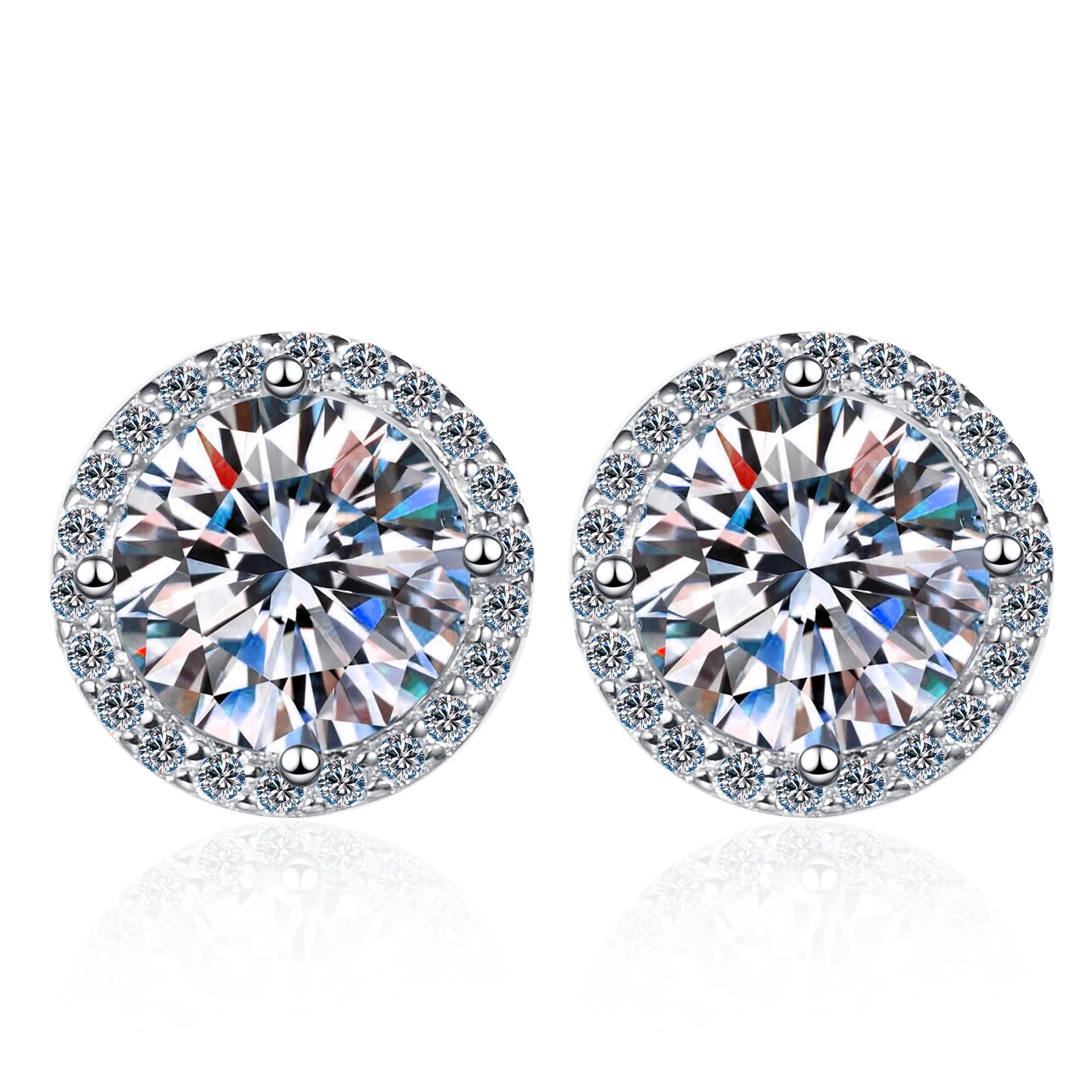 925 Sterling Silver 0.5/1/2 Carat Moissanite Earrings