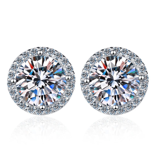925 Sterling Silver 0.5/1/2 Carat Moissanite Earrings