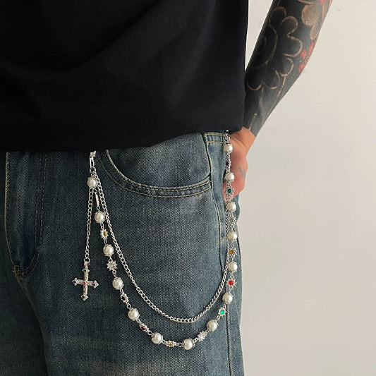 Cross Pearl Wallet Chain