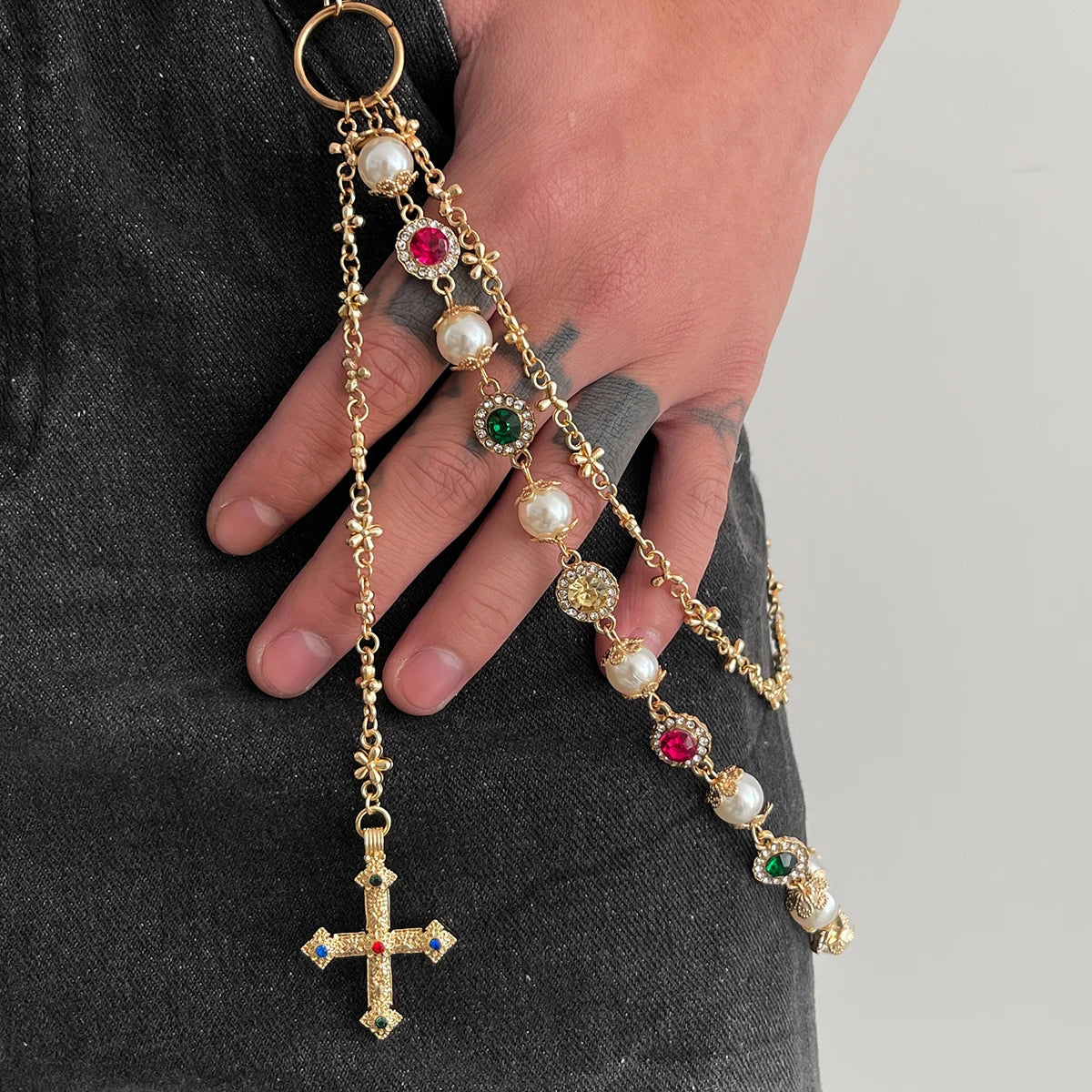 Cross Pearl Wallet Chain